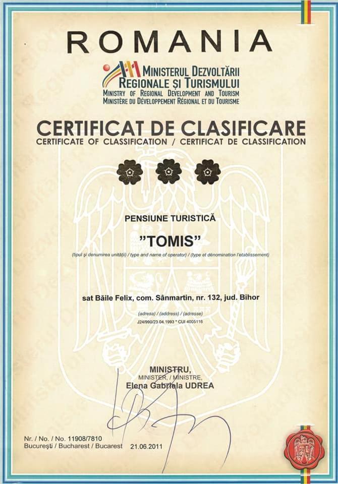 Tomis Pensiune Băile Felix 外观 照片